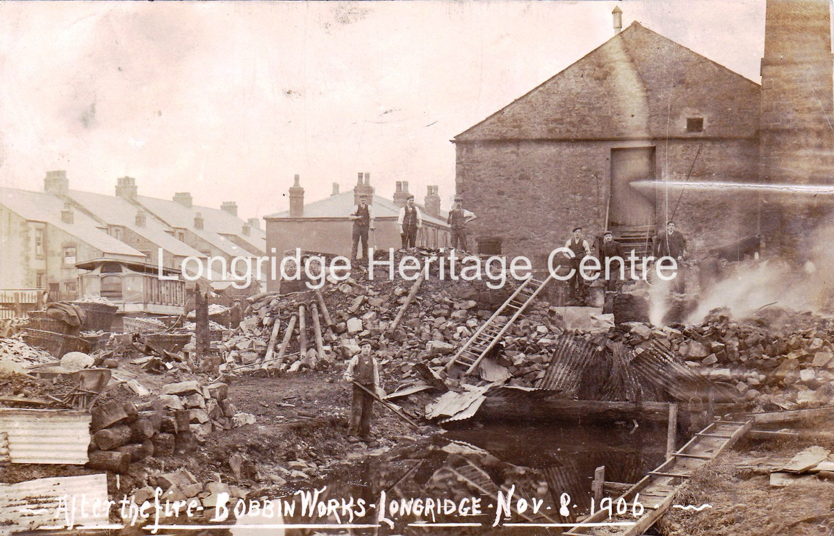 133A - Victoria Street - The bobbin mill on 8th November after the fire - 1906